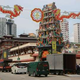 Excursão de ônibus e a pé pelos bairros coloniais e étnicos de Singapura