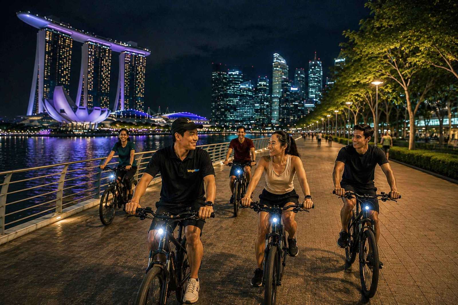Cingapura: Marina Bay Night Tour de bicicleta