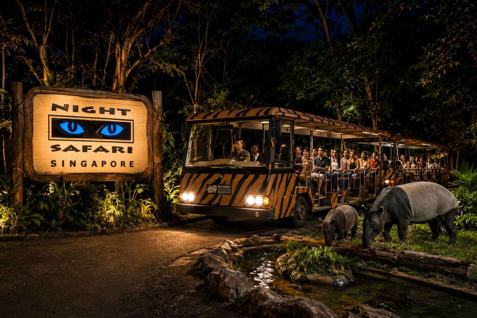 Singapura: Night Safari com Passeio de Bonde e Traslados de Hotel