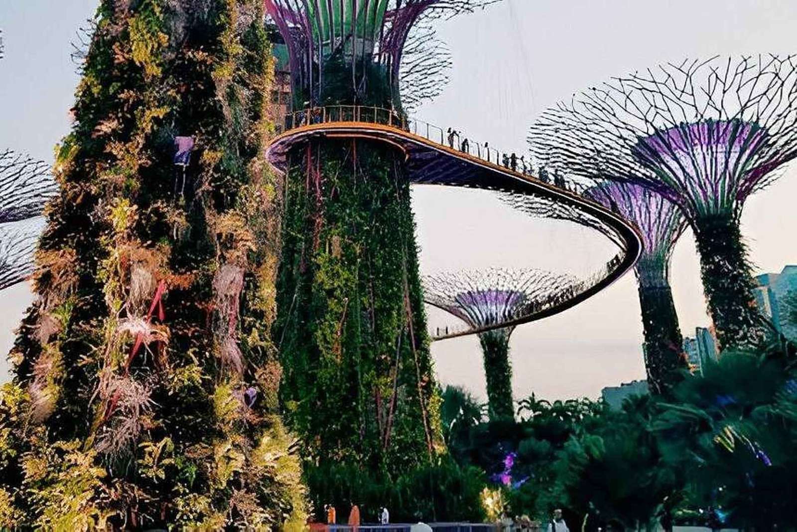 Gardens by the Bay – OCBC Skyway, Cúpula das Flores e Floresta das Nuvens