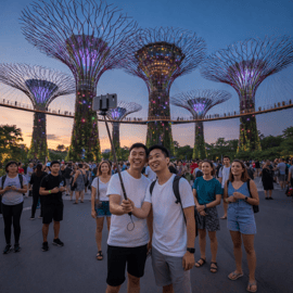 Jantar em Singapura com Rhapsody, Spectra e Cruzeiro