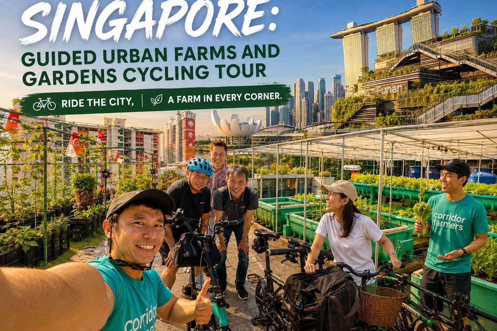 Singapura: Excursão Guiada de Bicicleta por Fazendas e Jardins Urbanos