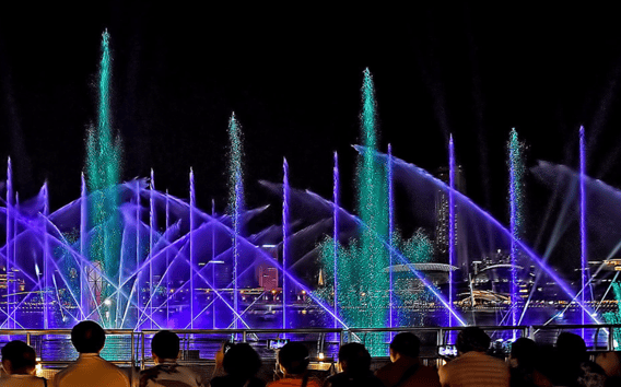 Singapura: Passeio ao crepúsculo com cruzeiro guiado e espectáculos de luz
