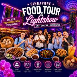 Chinatown Food Tour, River Cruise & 2 top-visit Light Shows