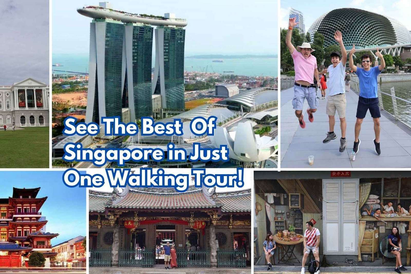 Excursão a pé de 4 horas por Chinatown, do Civic District até Marina Bay