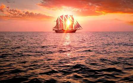 Cingapura: Cruzeiro em um navio alto ao pôr do sol com refeição de 4 pratos