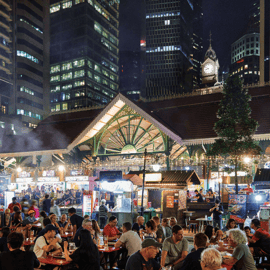 Tour noturno urbano exclusivo: comida de rua ao pôr do sol em Singapura