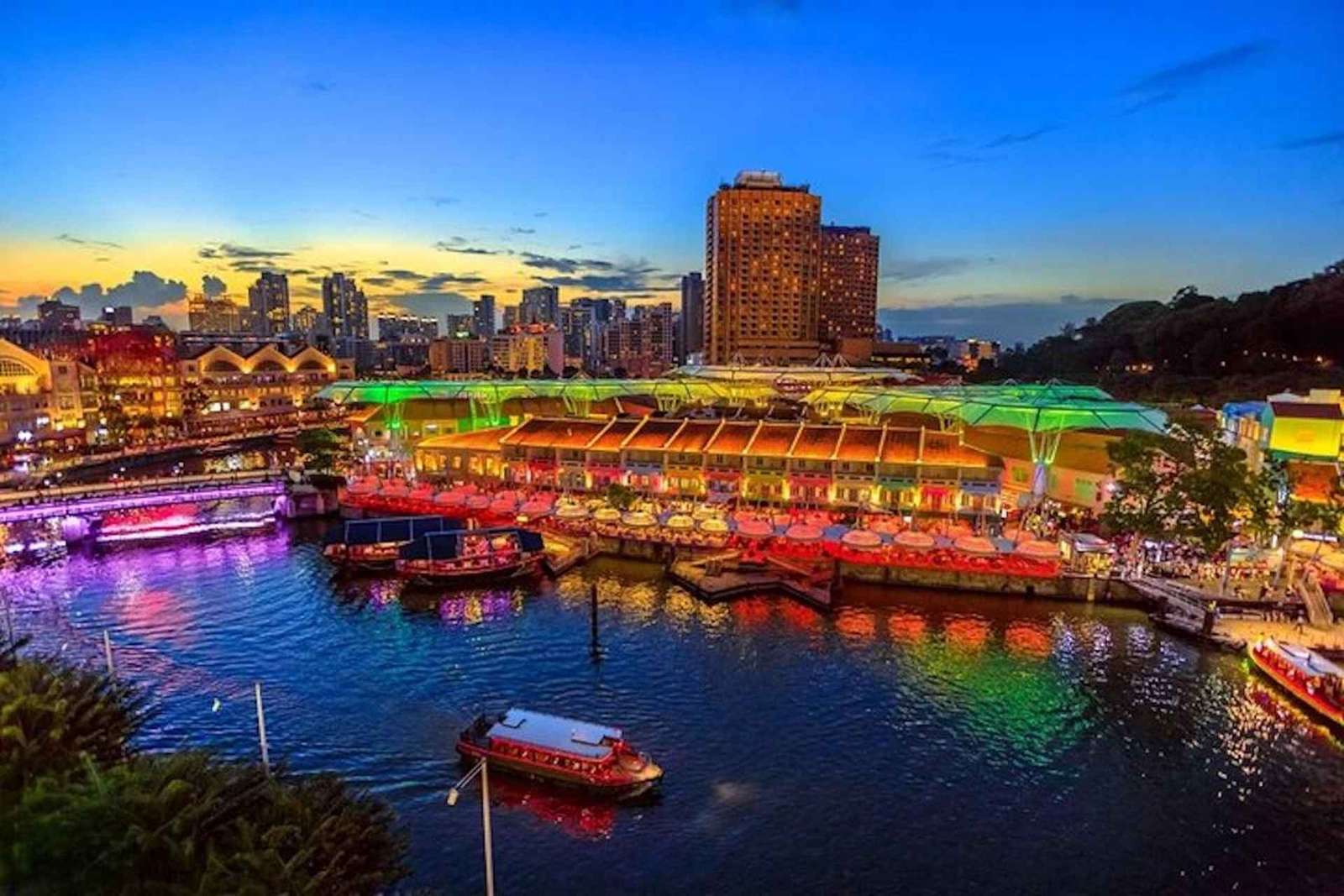 Singapura: Passeio turístico noturno pela cidade com cruzeiro guiado pelo rio
